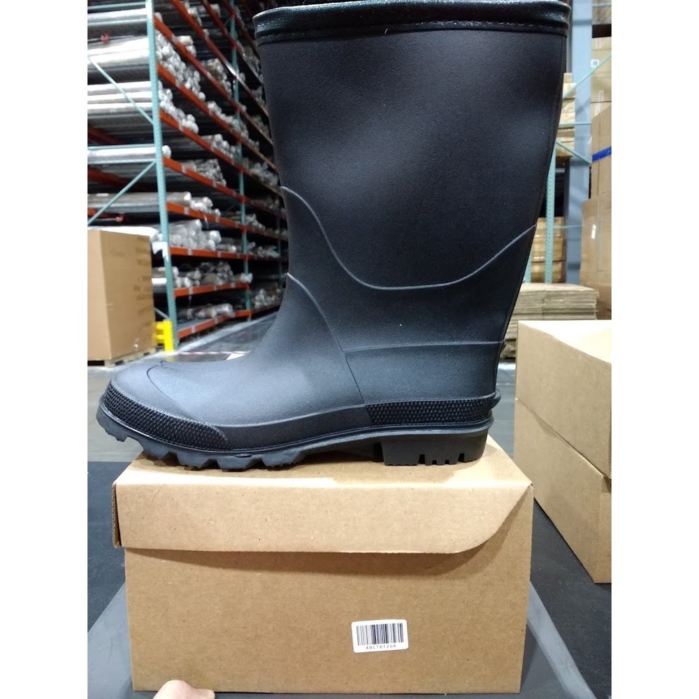 Mountain Warehouse Plain Kids Rain Boots-Girls & Boys Black Kids Shoe 8